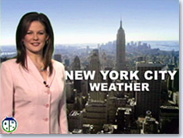 VCAST Screenshot showing WeatherBug Meteorologist Rachel Peterson giving the weather forecast