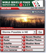 Screenshot of WeatherBug on Verizon Mobile Web